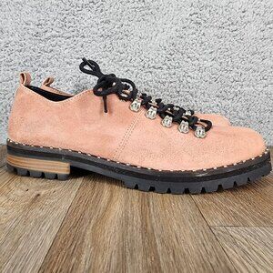 ASOS‎ Women's Size 7 Pink Suede Low Top Lace Up Hiker Shoes